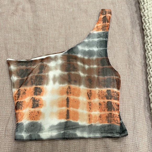 Urban outfitters own shoulder mesh tie dye crop top - Picture 4 of 4